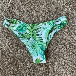 Green tropical bikini bottom